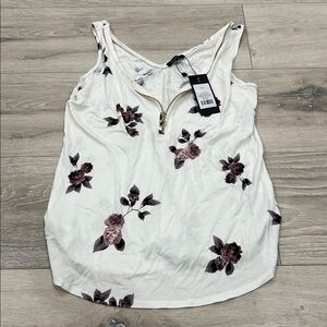 NWT Dynamite Floral Sleeveless Top with Zipper